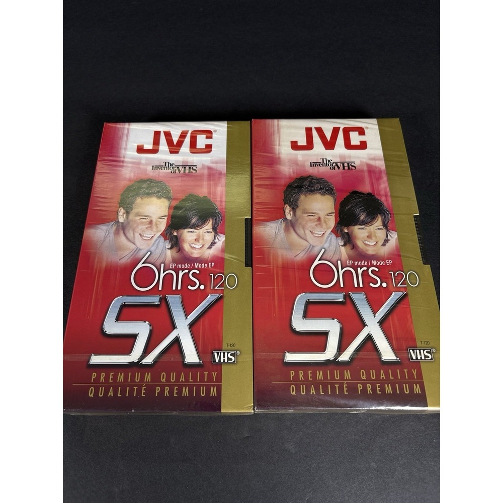 2 SEALED JVC SX Premium VHS Tapes - NEW 6 Hours Each